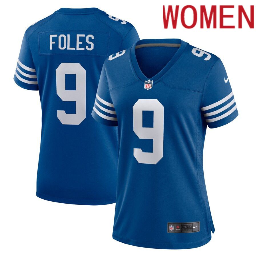 Women Indianapolis Colts 9 Nick Foles Nike Blue Player Game NFL Jersey